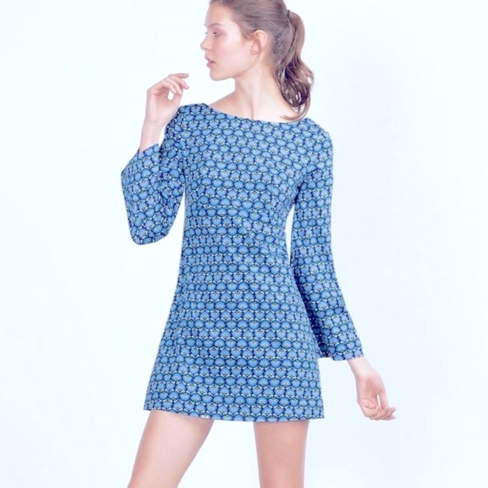 Zara mini dress with bell sleeves